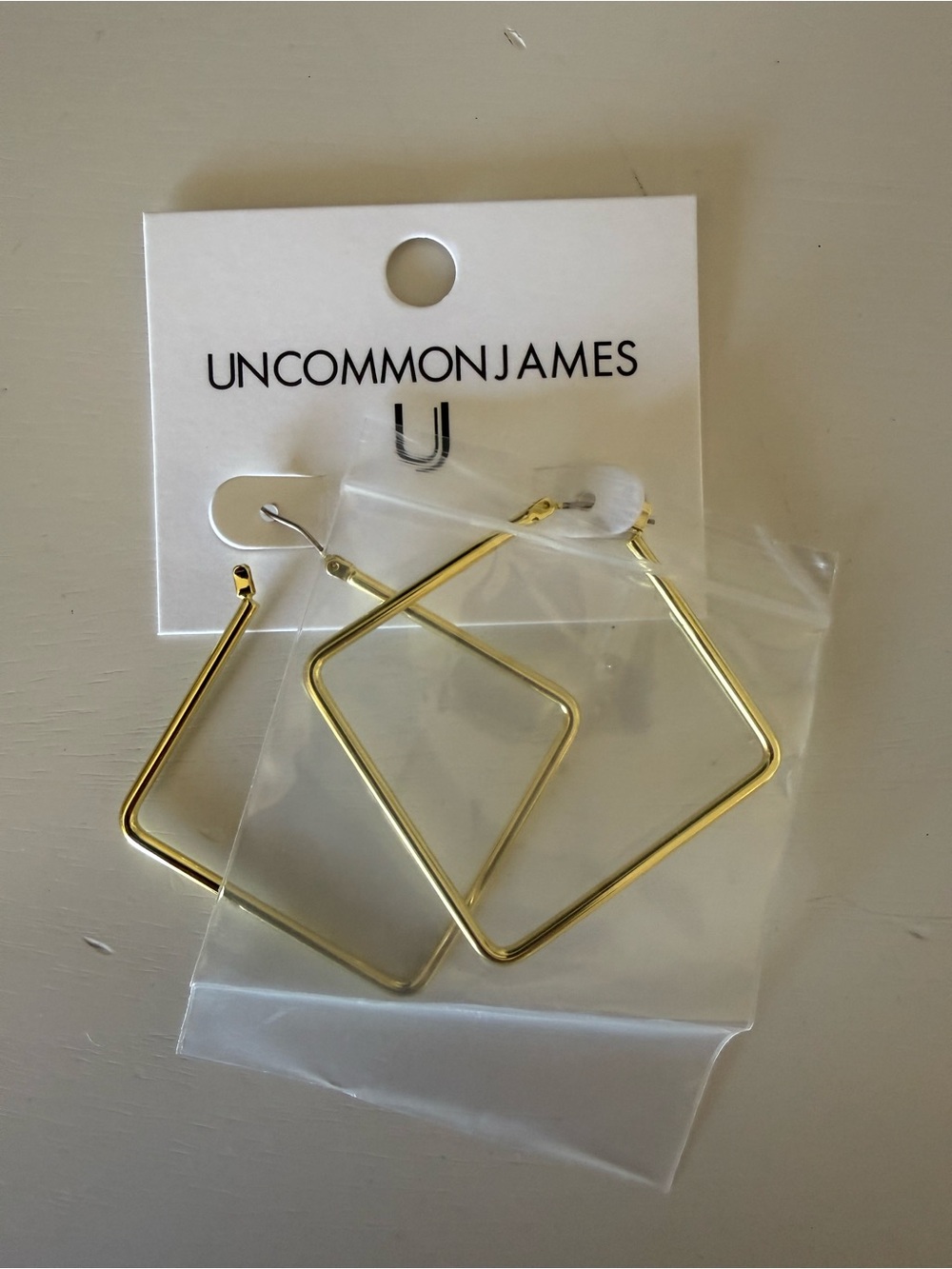 NWT Uncommon James Gold Square Hoop Earrings